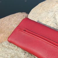 Leder Nackenrolle, Lagerungspolster mit Reißverschluss, Steppnähten und Zippgarage