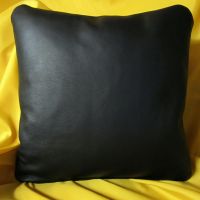 Lederkissen 40x40 cm Schwarz Echtleder