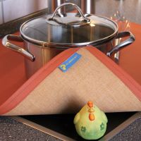 Kunstleder Ceranfeld Abdeckung Rückseite und Firmenlabel Leder Klappert