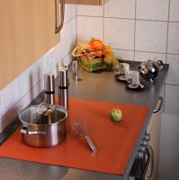 Küche mit Kunstleder Induktionskochfeld Cooking Plaid